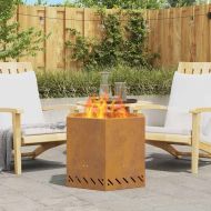 Бездимна камина Кафяво 58 x 58 x 51 см Стомана