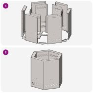 Бездимна камина Черно 48 x 48 x 51 см Стомана