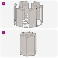 Бездимна камина Кафяво 38 x 38 x 51 см Стомана