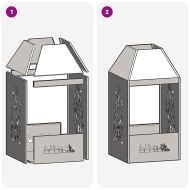 Огнище Кафяво 50 x 50 x 100 cm Стомана