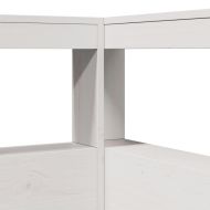 Табла за книги с L-образна, бяла, 80 см, масивно дърво бор