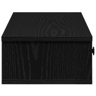 Стенен рафт с чекмеджета, черен, 60x28x15 см, инженерно дърво