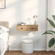 Стенен рафт с чекмеджета дъб артизан 60x28x15см инженерно дърво