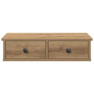 Стенен рафт с чекмеджета дъб артизан 60x28x15см инженерно дърво