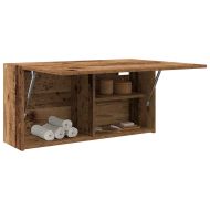 Стенен шкаф за баня, старо дърво, 80x25x40 см, инженерно дърво