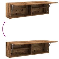 Стенен шкаф за баня, старо дърво, 100x25x30 см, инженерно дърво