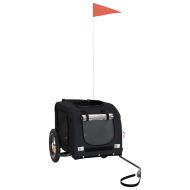 Ремарке за колело за любимци черно Оксфорд плат и желязо