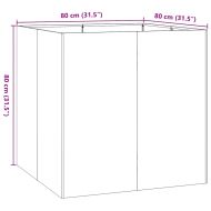 Кашпа, черна, 80x80x80 см, стомана