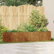 Кашпа, ръждива, 200x40x40 см, патинираща стомана