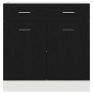 Шкаф с чекмедже с чекмедже Riga Черен дъб 80 x 46 x 81,5 см