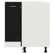 Ъглов долен шкаф с рафт Riga Черен дъб 75,5 x 75,5 x 81,5 см