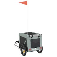 Ремарке за колело за любимци сив и черен Оксфорд плат и желязо