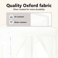 Сгъваема парти палатка със странични стени, бяла, 2x2 м