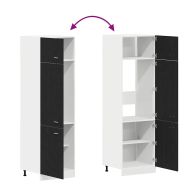 Шкаф за хладилник с рафт Riga Черен дъб 60 x 57 x 207 см