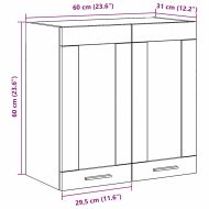 Висящ шкаф с рафт Черния дъб 60 x 31 x 60 см Инженерно дърво