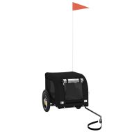 Ремарке за колело за любимци черно Оксфорд плат и желязо