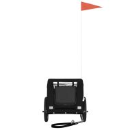 Ремарке за колело за любимци черно Оксфорд плат и желязо