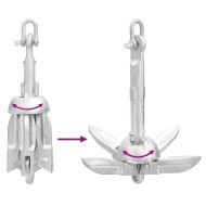 Сгъваема котва с въже сребриста 0,7 kg Горещо поцинкован чугун