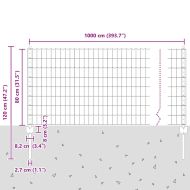 Ограда и колче Сив 0,8 x 10 m Стомана