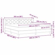 Легло с пружинирана основа Светлосиво 200 x 200 cm Кадифе