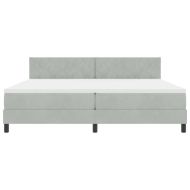 LED кутия за пружини с легло Светлосиво 200 x 200 cm Кадифе