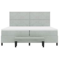 Легло с пружинирана основа Светлосиво 200 x 200 cm Кадифе