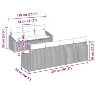 Градински Софа Комплект 8 pcs бежово и светлосиво