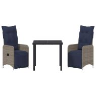 Комплект за хранене в градината 3 pcs Сив полиратан