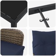 Комплект за хранене в градината 3 pcs Сив полиратан