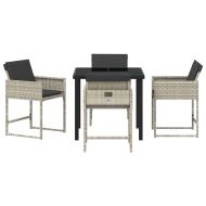 Комплект за хранене в градината 5 pcs Светлосиво полиратан