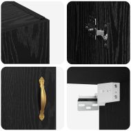 Стенно шкафче 2 pcs Черния дъб 69,5 x 34 x 90 см