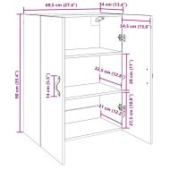 Стенно шкафче 2 pcs Дъб 69,5 x 34 x 90 см Инженерно дърво