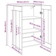Стенни шкафове 2 pcs Старо дърво 69,5 x 34 x 90 см