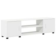 Комплект ТВ шкаф Монтиране на стена 4 pcs Бяло Инженерно дърво