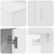 Комплект ТВ шкаф Монтиране на стена 4 pcs Бяло Инженерно дърво