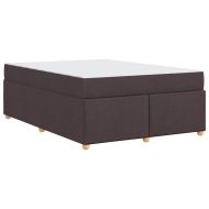 Рамка за легло с матрак Тъмен кафяв 140 x 200 cm текстил