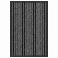 Мат за врата Черен и Сив 40 x 60 cm Полипропилен и PVC