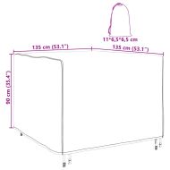 Покривало за мебели Едноцветен Черно 135 x 135 x 90 cm текстил