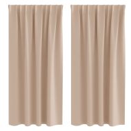 Завеси за затъмняване с пръстени 2 pcs Таупе 175 x 140 см