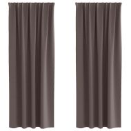 Завеси за затъмняване с пръстени 2 pcs Тъмен кафяв 260 x 140 см