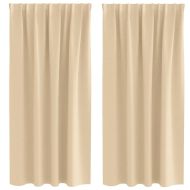 Завеси за затъмняване с пръстени 2 pcs Крем 175 x 140 см