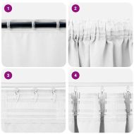 Завеси за затъмняване с пръстени 2 pcs Ярко бяло 175 x 140 см