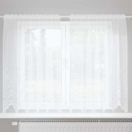 Перде от дантела С завеси Флорален Бяло 140 x 150 cm Полиестер