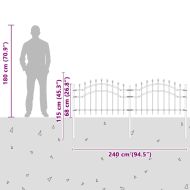 Градска ограда Сив 115 cm Прахово покритие стомана