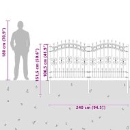 Градска ограда Сив 165 cm Прахово покритие стомана