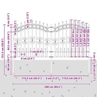 Градска ограда Сив 165 cm Прахово покритие стомана