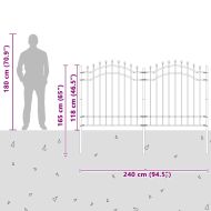 Градска ограда Бяло 165 cm Прахово покритие стомана