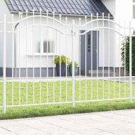 Градска ограда Бяло 190 cm Прахово покритие стомана