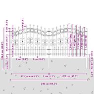 Градска ограда Бяло 140 cm Прахово покритие стомана