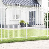 Градска ограда Бяло 190 cm Прахово покритие стомана
